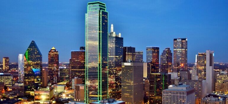 View of Dallas at night.