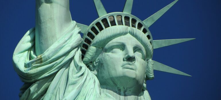 A close-up of Statue of Liberty.