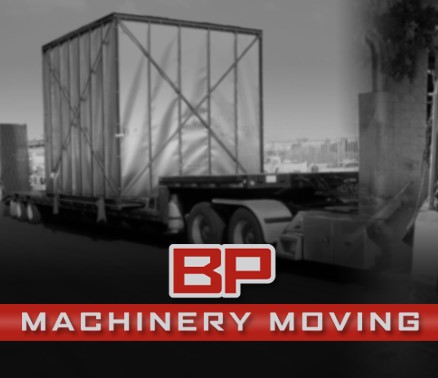 B P machinery moving company logo
