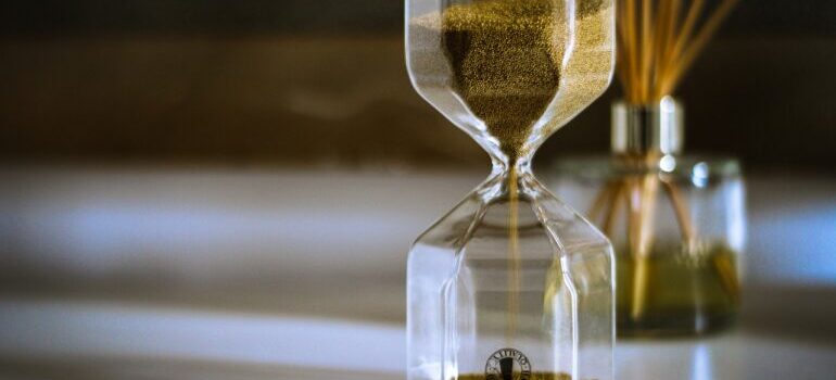 An hourglass.