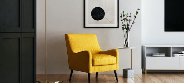 yellow arm chair