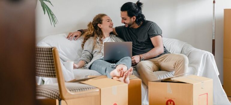 a couple, preparing for moving from Illinois to Virginia