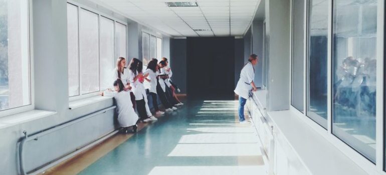 people in a medical center