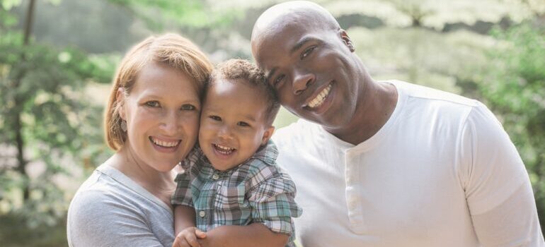 A family of three.