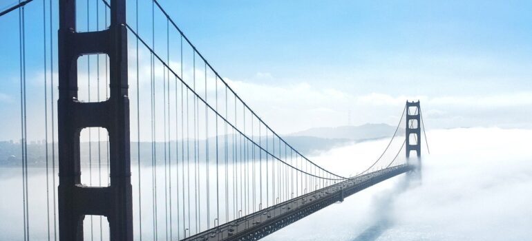 The Golden Gate Bridge.