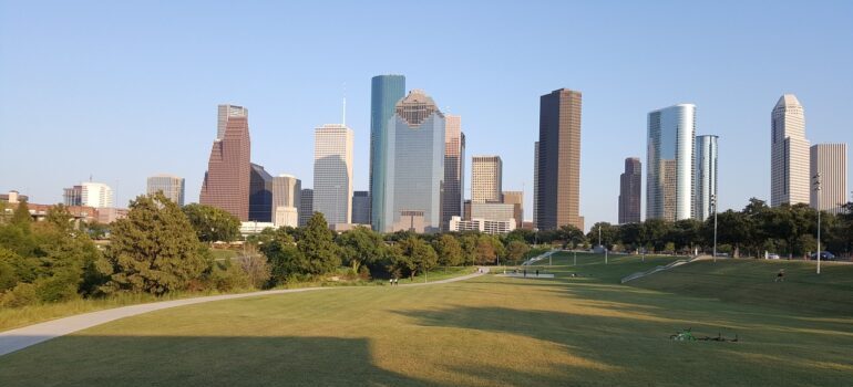 A view of the buildings and landmarks in Houston.