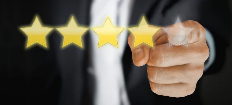 A person giving four star rating