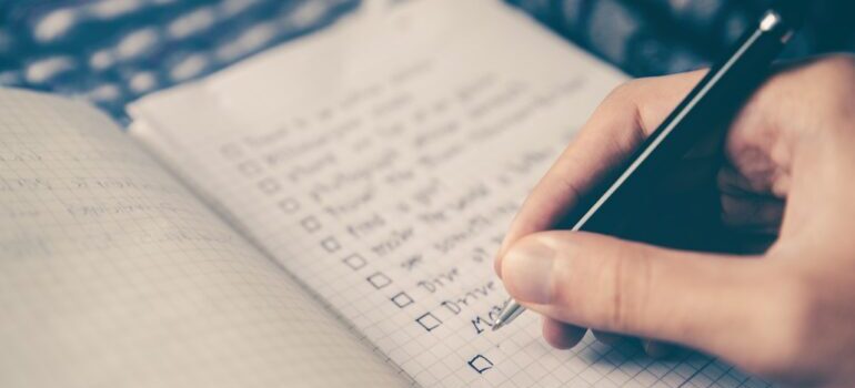 A person making a checklist.