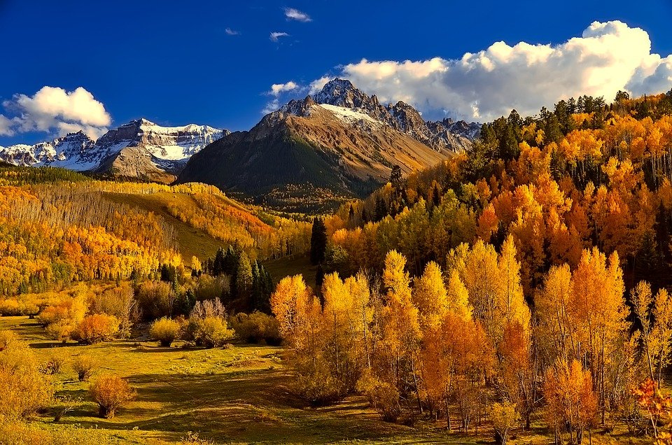 Colorful park in Colorado in autumn