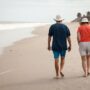 couple walking on a beach