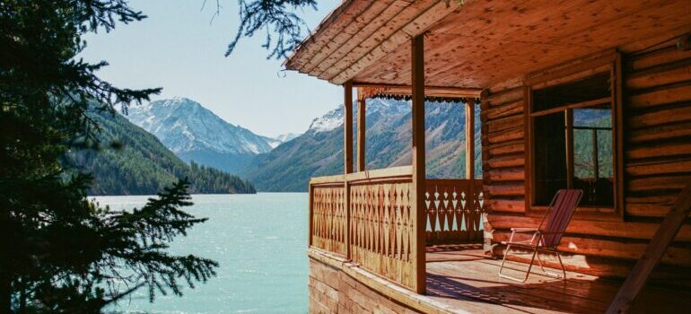 Lakeside wooden house