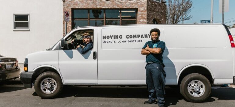 Movers with their van 