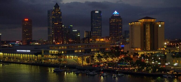 A view of Tampa at night.
