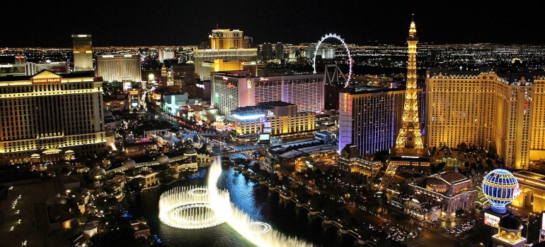 An aerial view of Las Vegas.