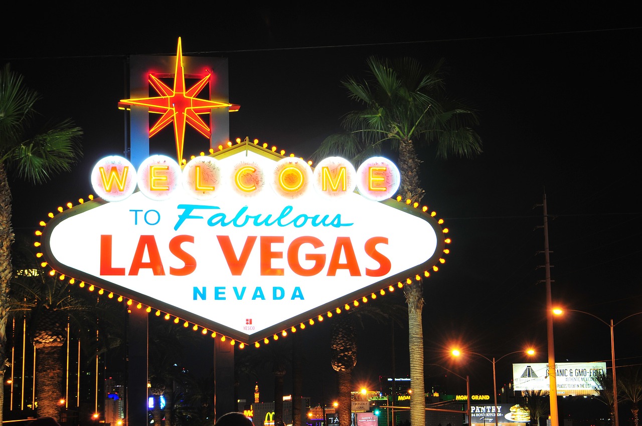 A Las Vegas sign.