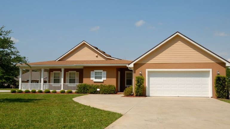 A suburban house.