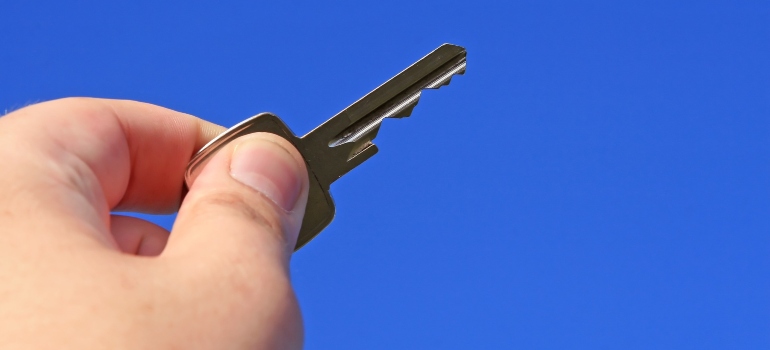 person holding a key