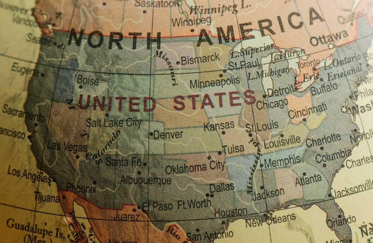 map of Nort America