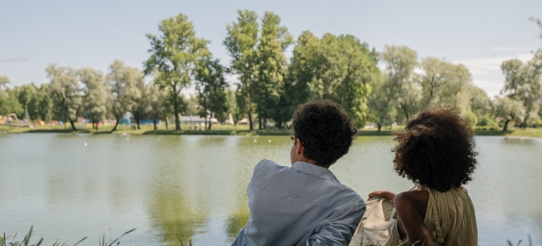 couple at a lake