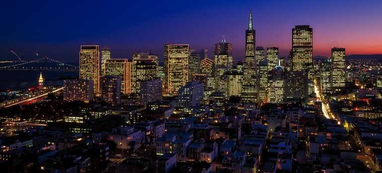 San Francisco's skyline at night.