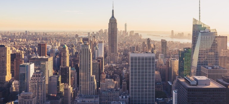 An aerial view of New York. 