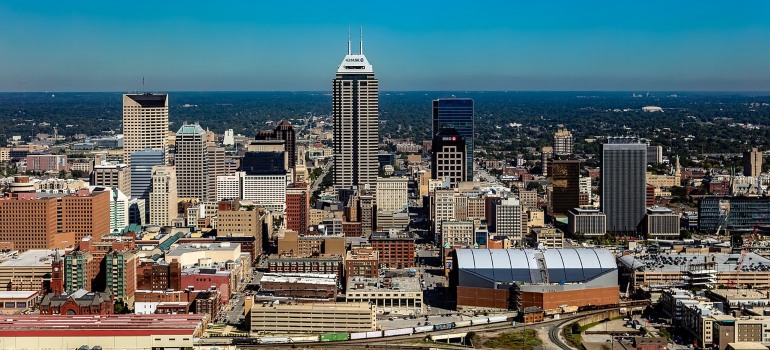 An aerial view of Indianapolis.
