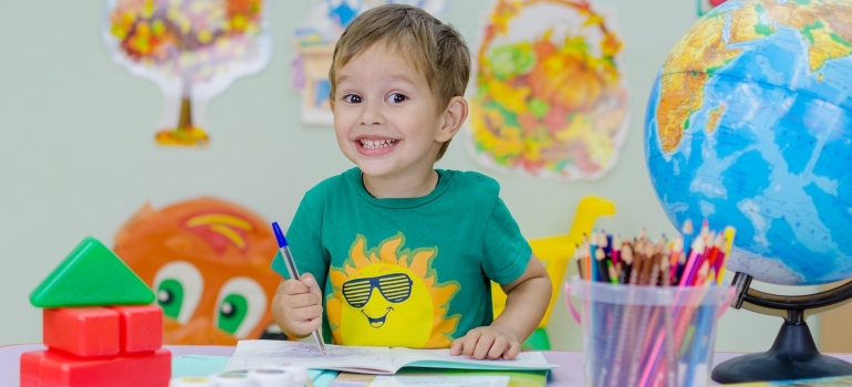 Child at school smiling