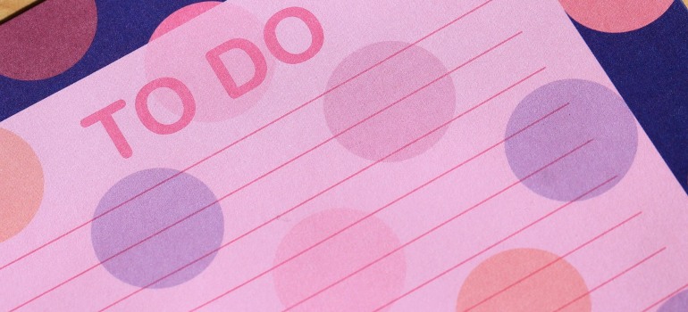 A pink to do list.