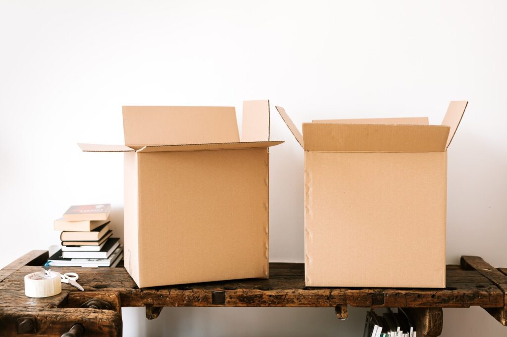 boxes on a table