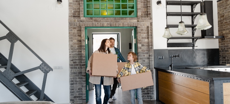 people moving into a new home