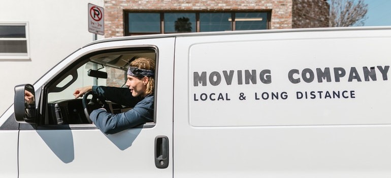 a mover in a moving van