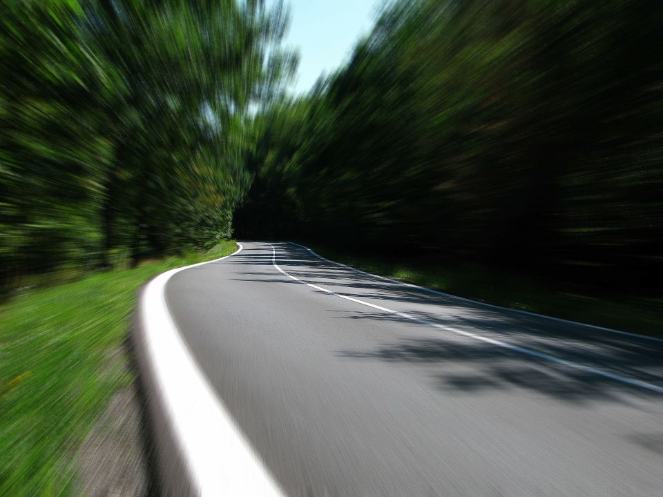 a blurred road