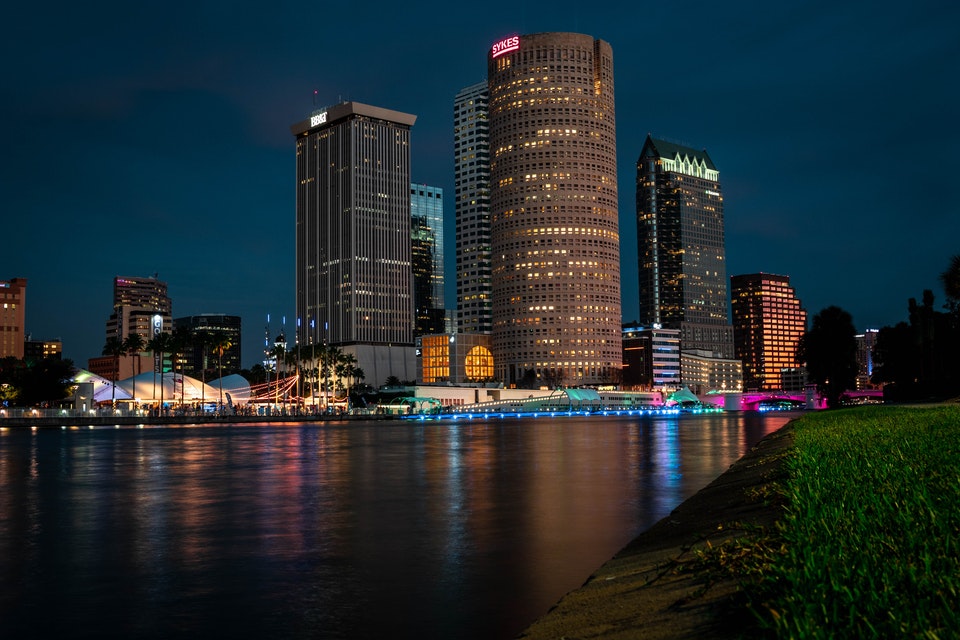buildings in Tampa during night