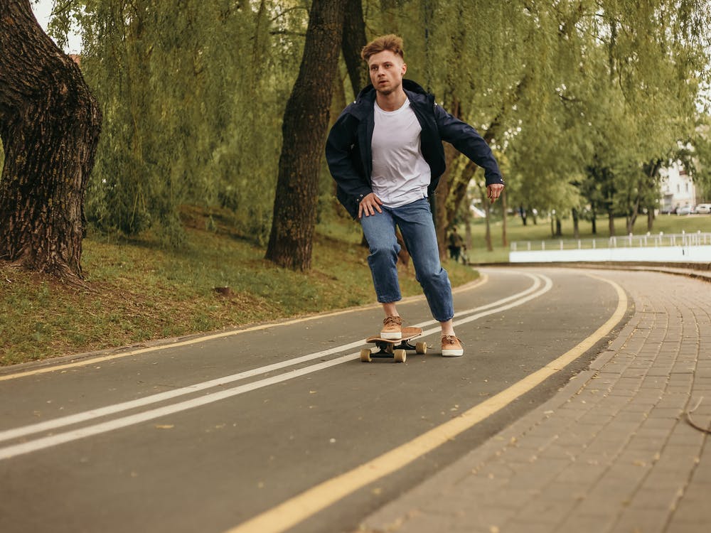 A man on a skateboard