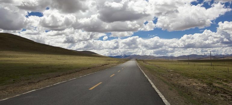 A solitary road. 