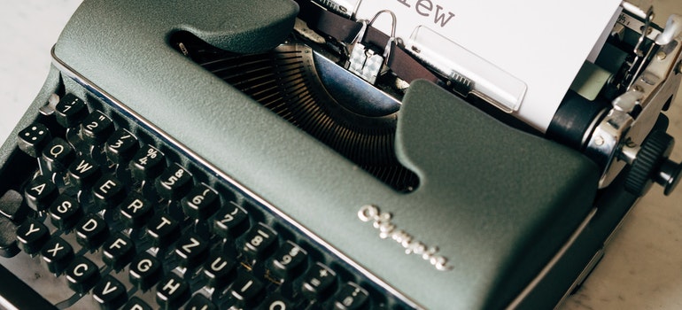 Review written with a typewriter 