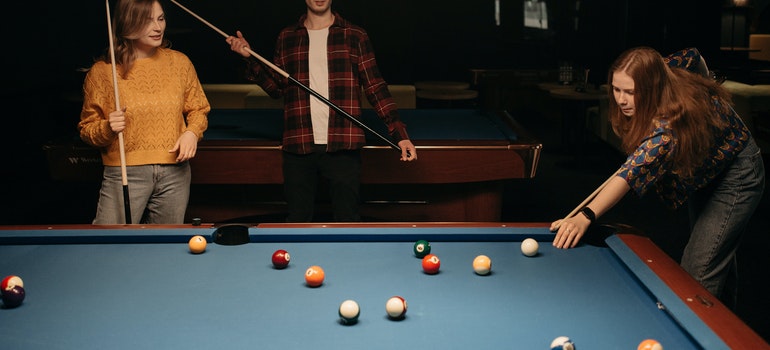 A picture of pool table