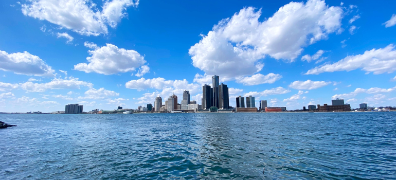 View of Detroit across Michigan Lake