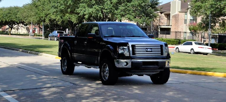 a black pick-up truck