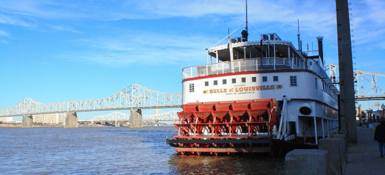 A ship in Louisville on a sunny day.