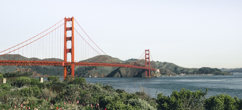 A photo of the Golden Gate bridge in California.
