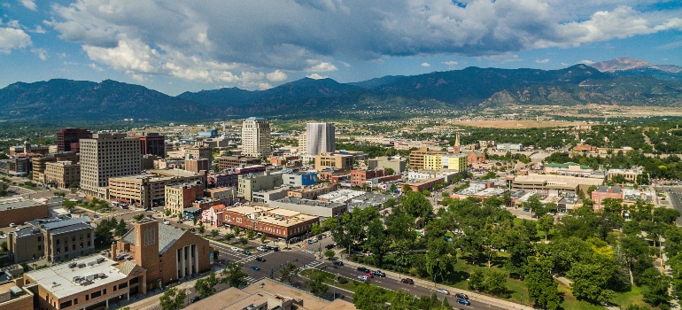 Photo of Colorado Springs from air.