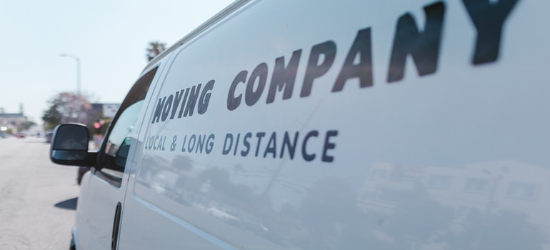 White moving van as a symbol of long distance moving companies Virginia