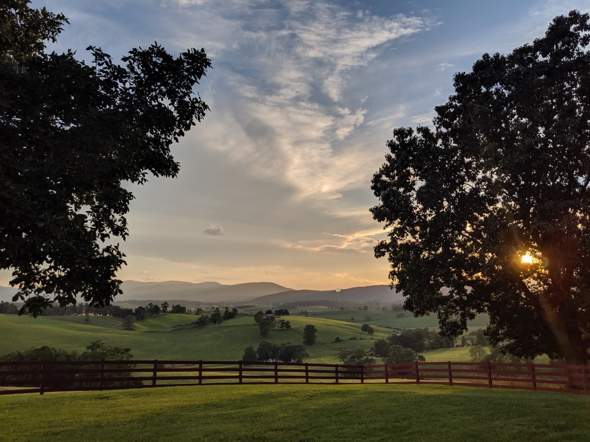 sunset in Shenandoah Valley Virginia