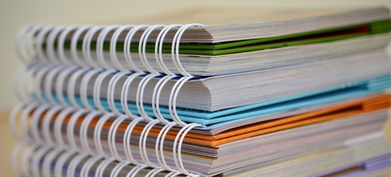 A stack of documents