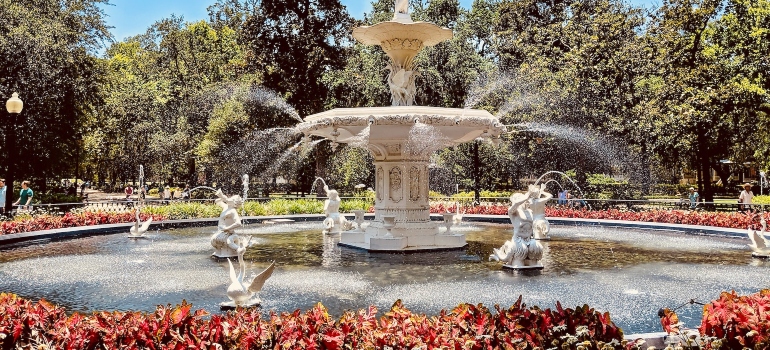 A photo of a fountain  