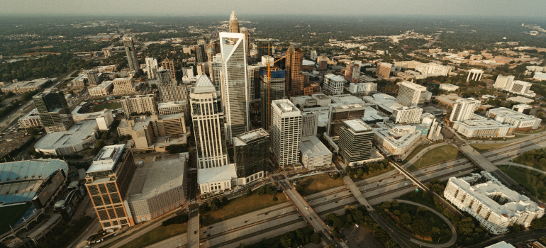 Charlotte Skyline photographed from air.