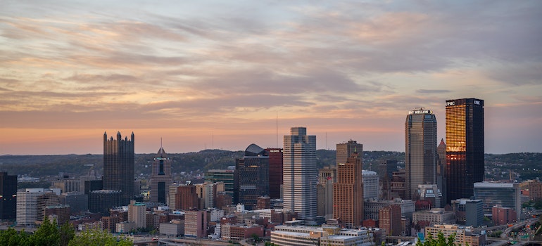 An aerial photo of Pittsburgh, second-largest city in Pennsylvania.