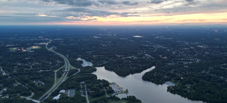 A lake in North Carolina photophed from air.