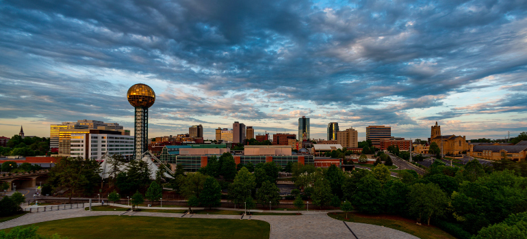 The Knoxville Skyline on a cloudy day.